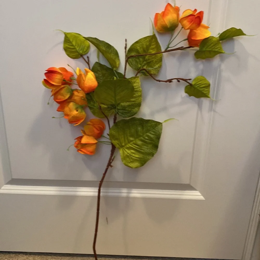 🆕Faux Orange Japanese Lantern Florals- Single: 28 inches long